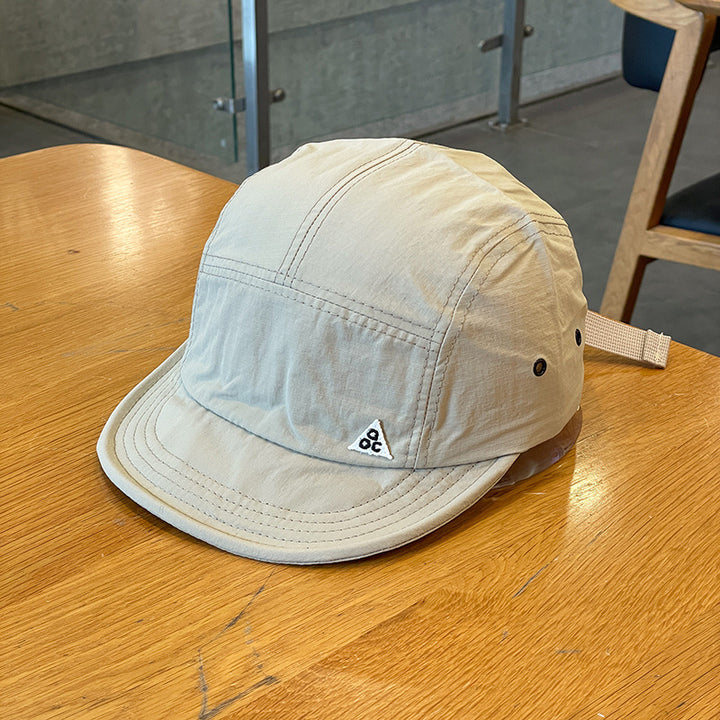 European & American Outdoor 5-Panel Quick Dry Short Brim Camp Cap, Lightweight Breathable Adjustable Sun Hat for Hiking & Camping