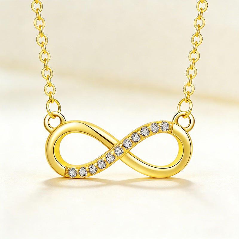 Infinity Knot Diamond Pendant Necklace (3 Colors Delicate Luxury Choker)