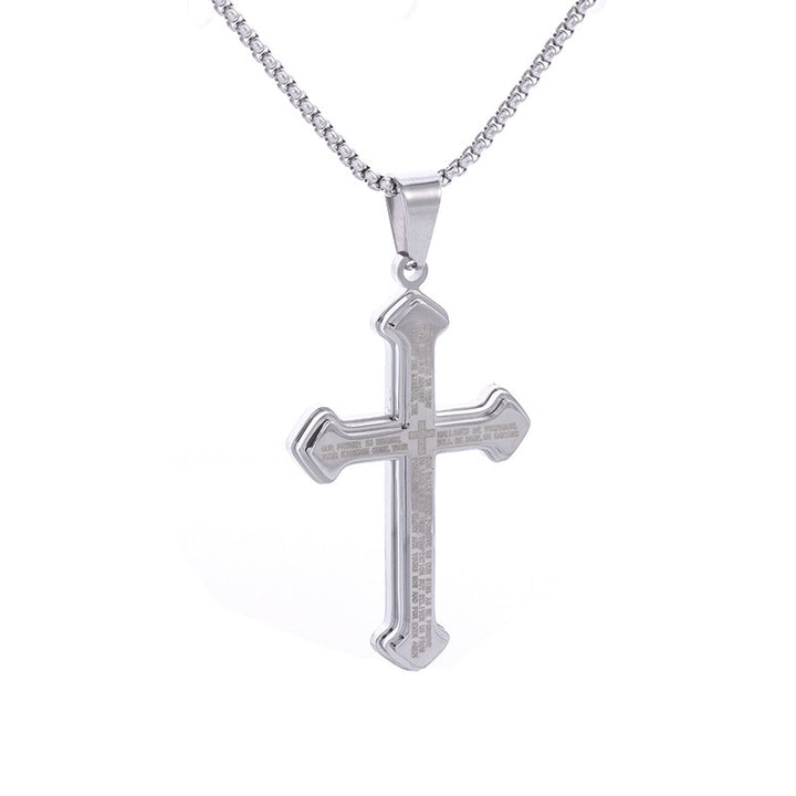Lord's Prayer Triple Layer Cross Necklace Set (Light Luxury Niche Faithful Necklace)