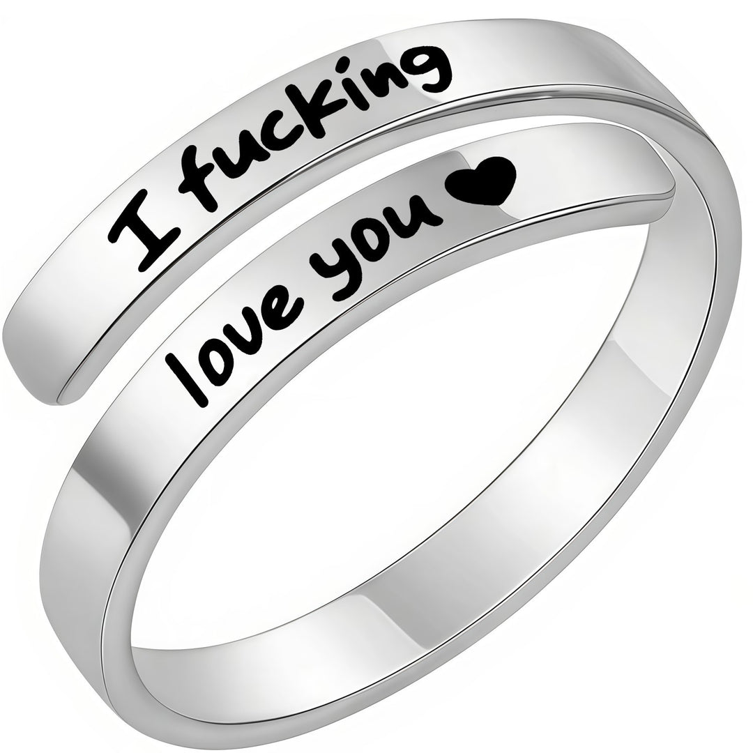 Double Layer Wrap Engraved Couple Ring (Personalized Confession Ring)
