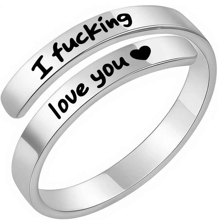Double Layer Wrap Engraved Couple Ring (Personalized Confession Ring)