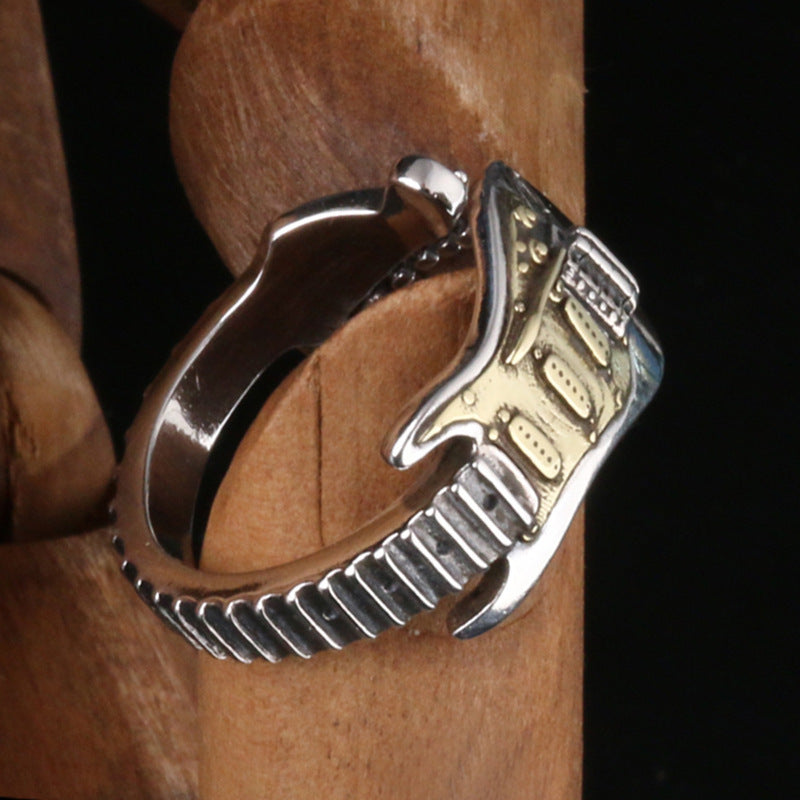Vintage Rock Guitar Open Ring Set (Edgy Street Style Band)