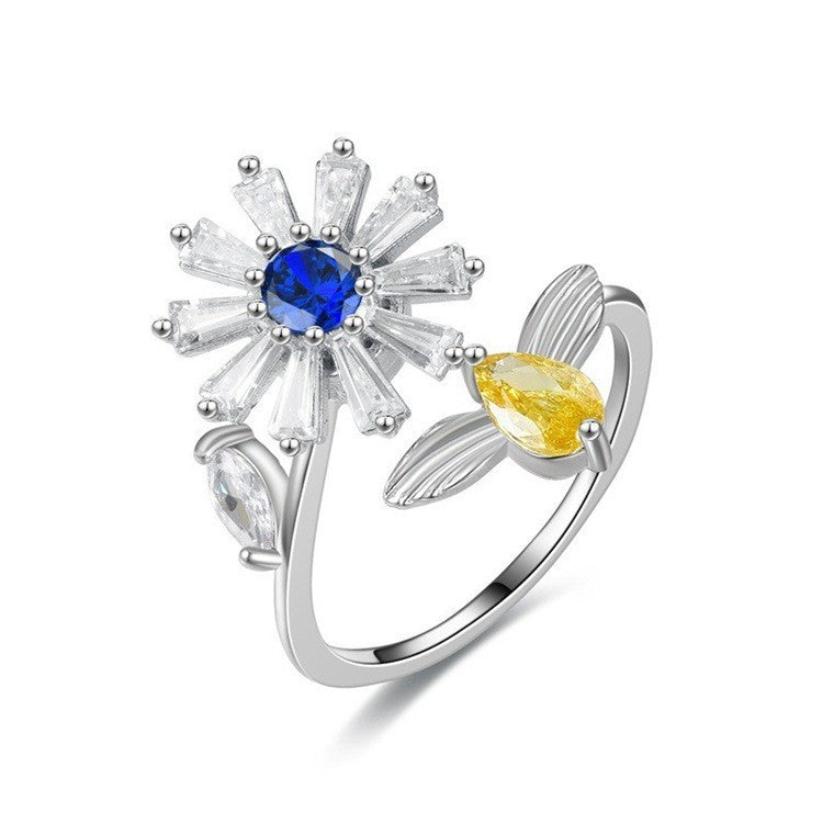 Spring Garden Themed Ring Set (Light Luxury Niche Adjustable Band)