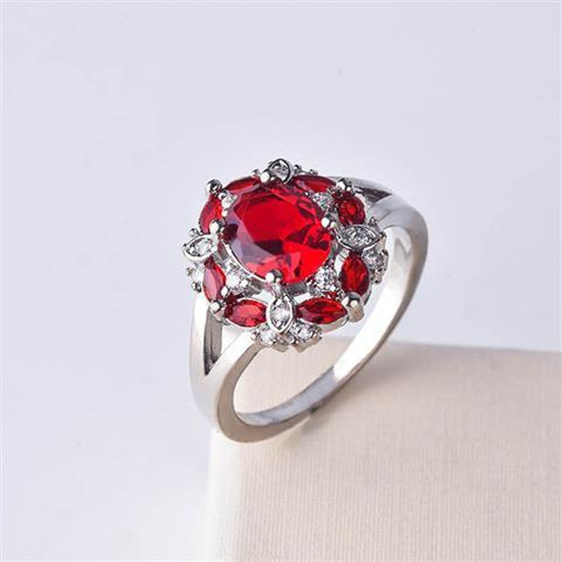 Oval‑Cut Main Stone Multi‑Color Halo Diamond Ring, Multi‑Color Options