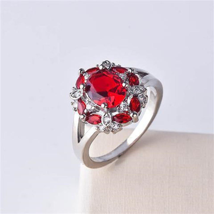 Oval‑Cut Main Stone Multi‑Color Halo Diamond Ring, Multi‑Color Options