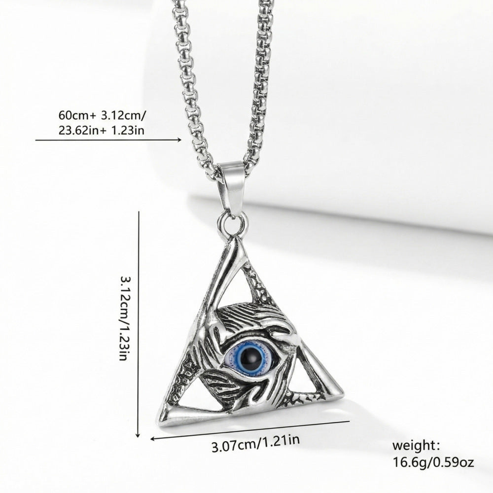 Vintage Silver Evil Eye Necklace, Multiple Pendant Options