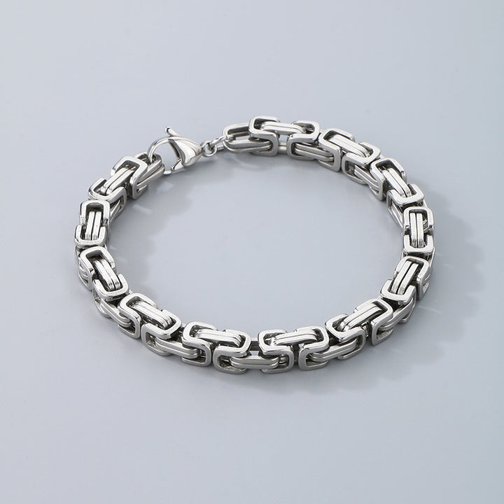 Byzantine Chain Geometric Titanium Steel Bracelet (Luxury Street Edgy Wristband)
