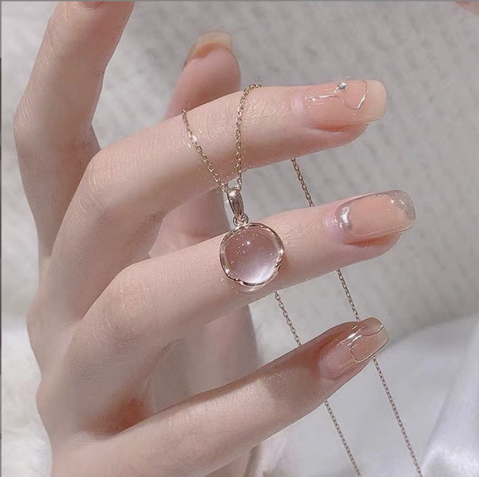 S925 Silver Scalloped Round‑Stone Choker Necklace, Multi‑Gem Pendant