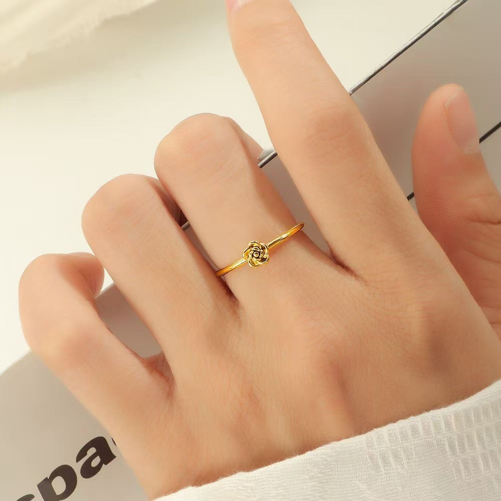Gold Rose S925 Silver Thin Ring