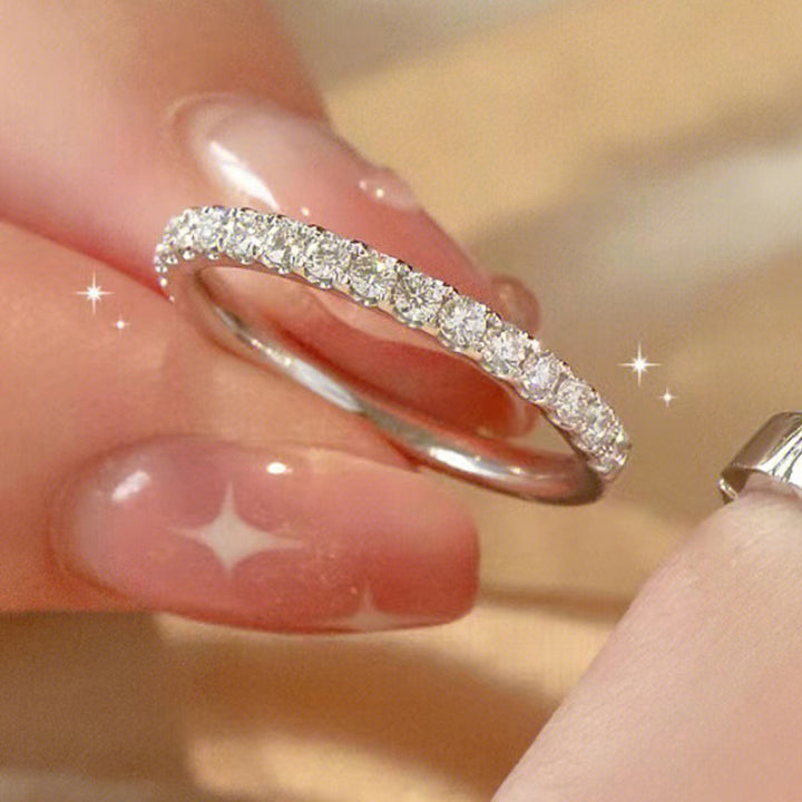 Minimalist Segmented Diamond Couple Rings (Luxury Daily Bond Style)