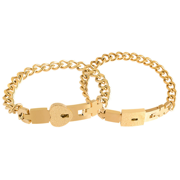 Couple Interlocking Heart Bracelets