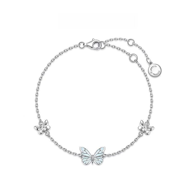 Iridescent Fluorescent Enamel Butterfly Jewelry Set (Fresh Girlish Heart Light Luxury Style)