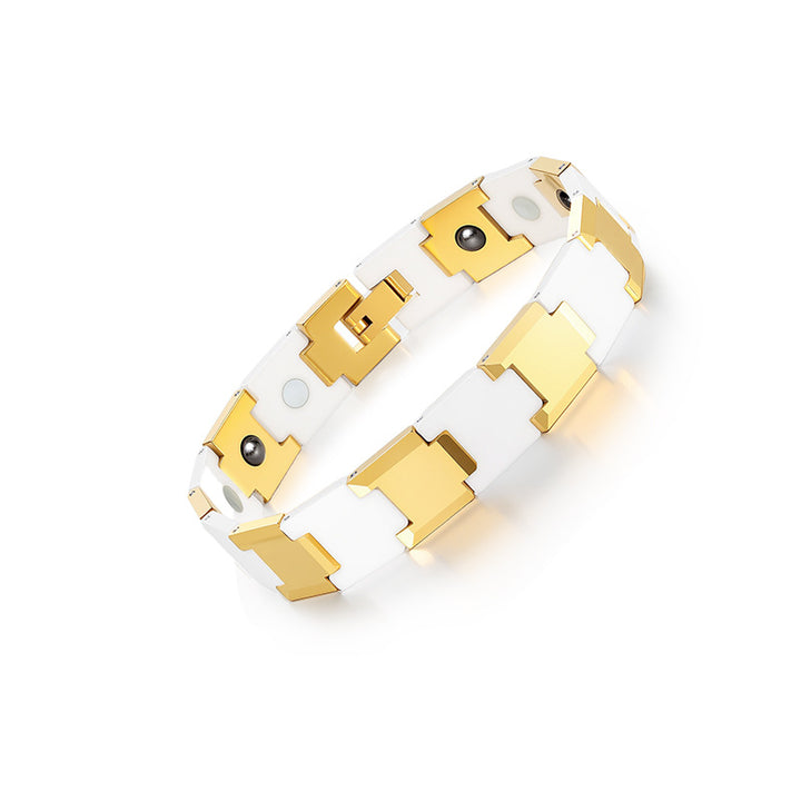 Men's Premium Magnetic Therapy Ceramic Bracelet – Stylish, Anti-Radiation & Health Balance