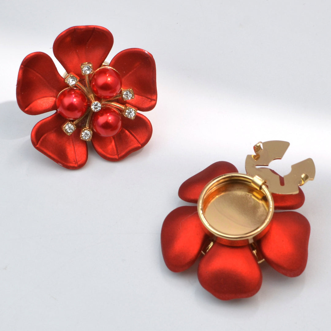 Shell Pearl Flower Shirt Button Covers — Turtle Cuff Clips & Fashion Accessories