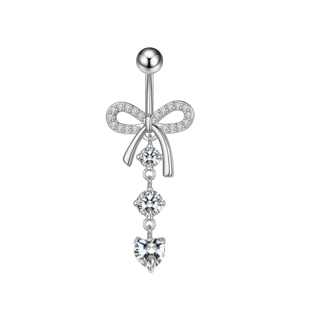 S925 Silver Diamond Pendant Belly Button Ring (Sweet-Cool Luxury Multi-Style)