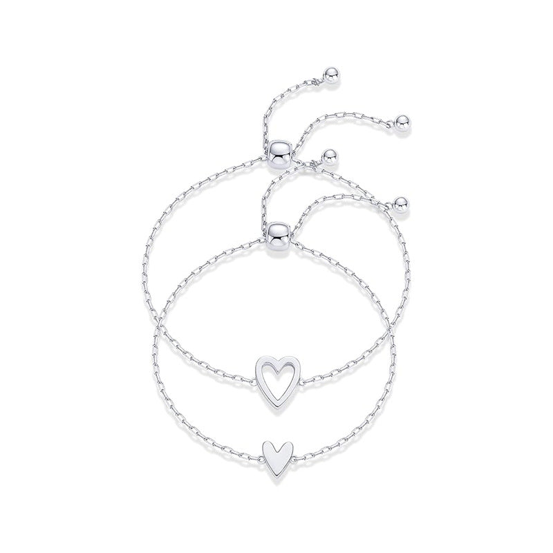 Double-Layer Heart Drawstring Bracelet (Sweet Element Style Series)