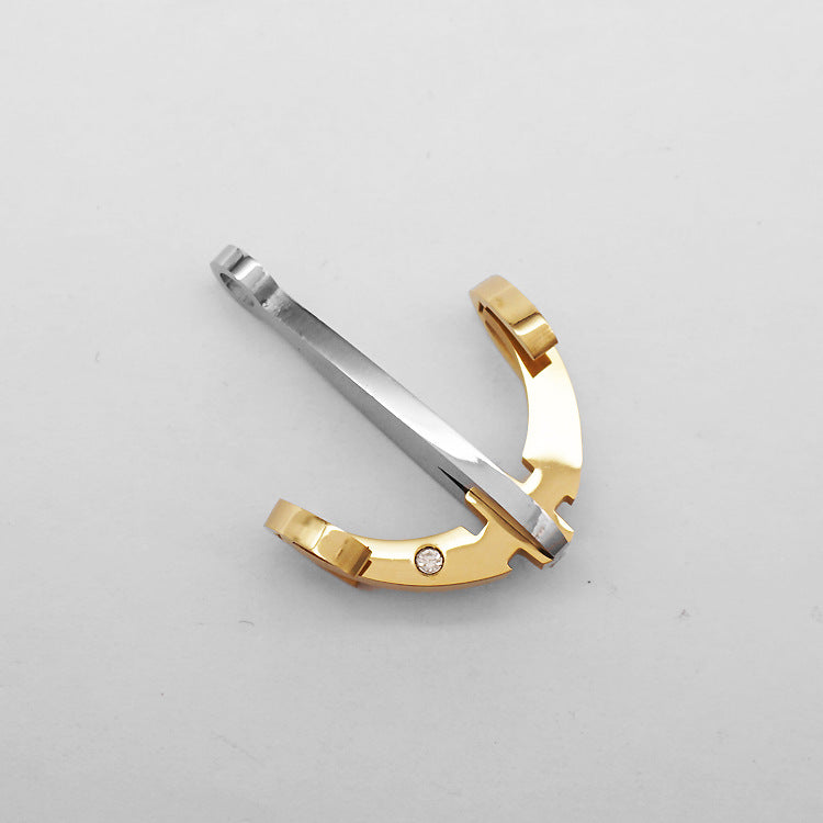 Vintage Crossbow Rhinestone Pendant · Stainless Steel Hip-Hop Punk Necklace