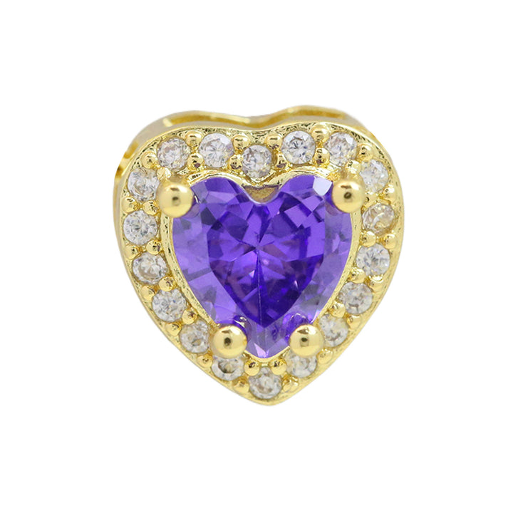 Heart-Shaped 12-Month Birthstone & Letter Pendant - Custom Name Love Necklace