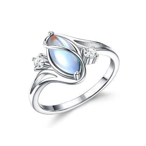 Sterling Silver Marquise Thermochromic Ring - Cat's Eye Stone Fashion Women's Band