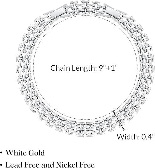 925 Sterling Silver Plated Cuban Link Chunky Chain Anklet
