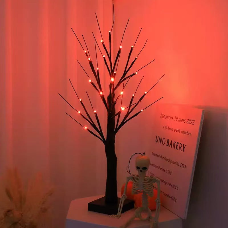 Easter Egg Birch Tree Light Ornament, LED Lit Tabletop Holiday Decor