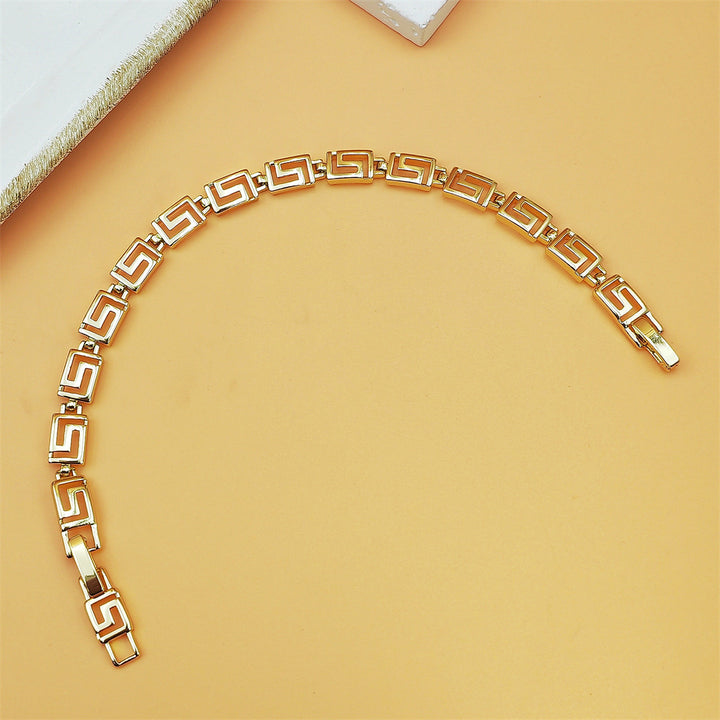 Geometric Square Maze‑Link Chain Bracelet