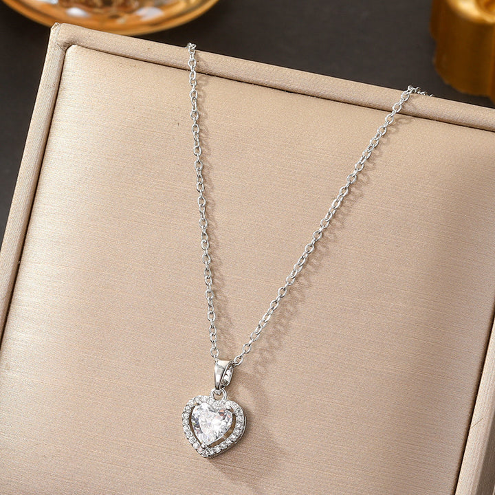 Heart Halo Diamond Necklace