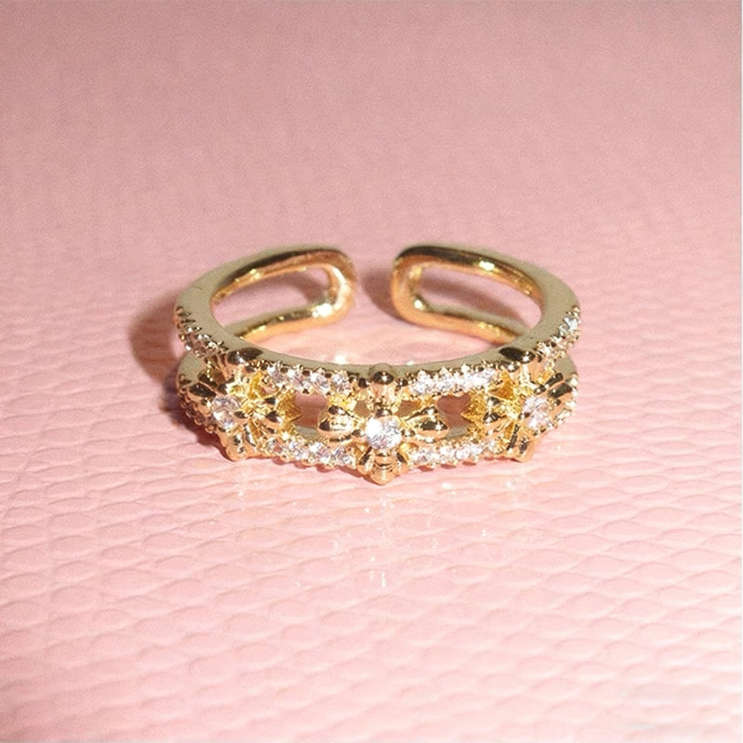 Vintage Starburst Open Ring Set (Light Luxury Niche Sweet & Edgy Bands)