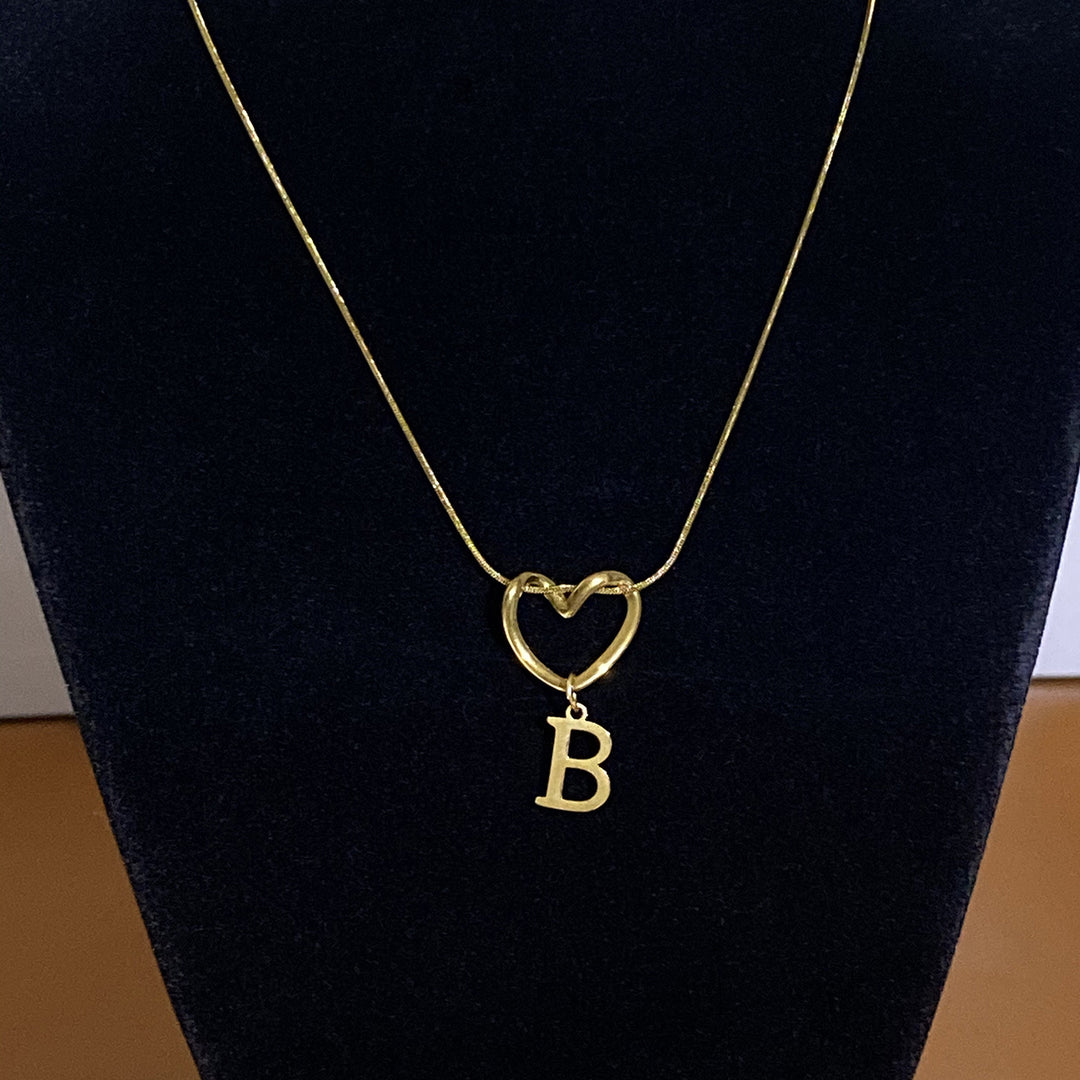 Heart & Initial Choker Set (Light Luxury Niche Personalized Necklace)