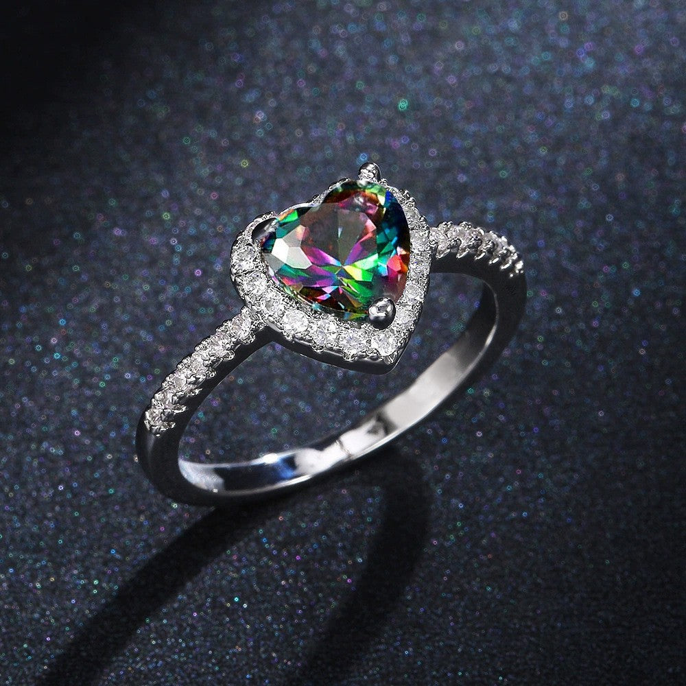 Heart Halo Diamond Ring (Multi-Color Options Luxury Statement Band)