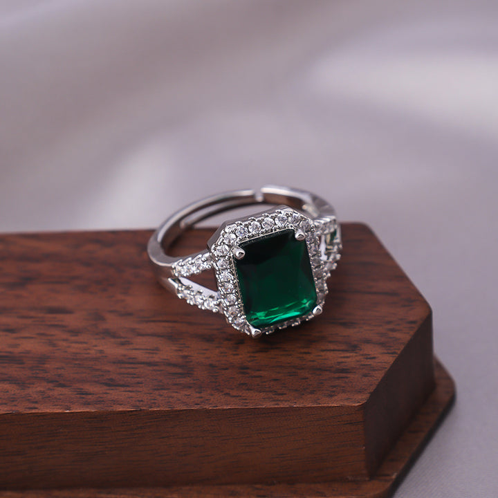 Emerald-Cut Diamond Open Ring (Vintage Luxury Pavé Band)