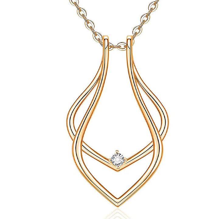 Double Layer Teardrop Diamond Pendant Necklace (3 Colors Minimalist Luxury Choker)