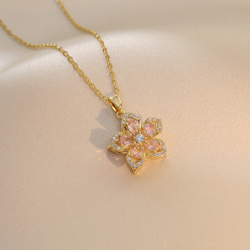 Anxiety-Relief Spinning Flower Necklace (Light Luxury Niche Healing Necklace)