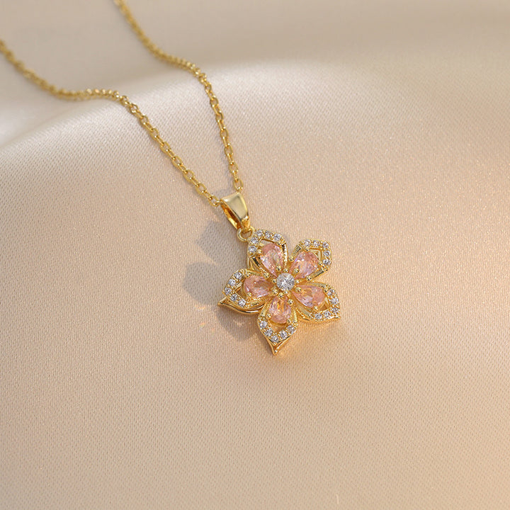 Anxiety-Relief Spinning Flower Necklace (Light Luxury Niche Healing Necklace)