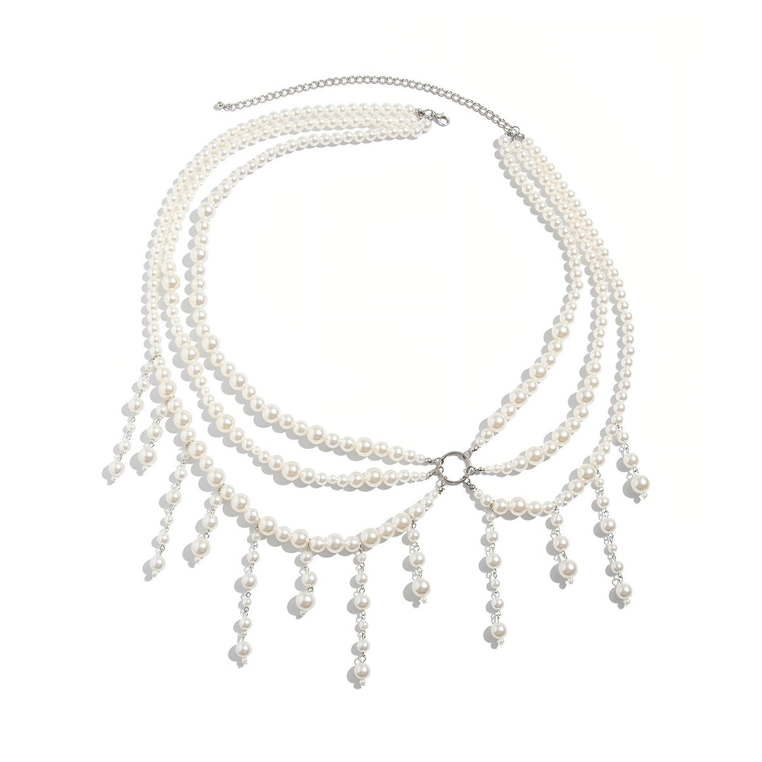 Ocean Themed Multi-Layer Pearl & Shell Waist Chain (Bohemian Beach Belt)
