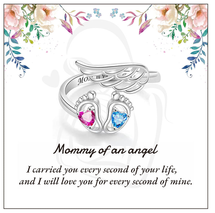 S925 Silver Multi‑Theme Open Ring, Animal & Footprint Angel Wing Engraved Memorial Ring