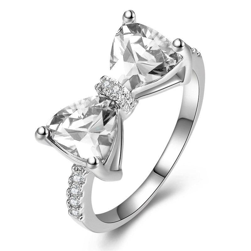 Bow Gemstone Ring Set (Light Luxury Niche Sweet Bands)