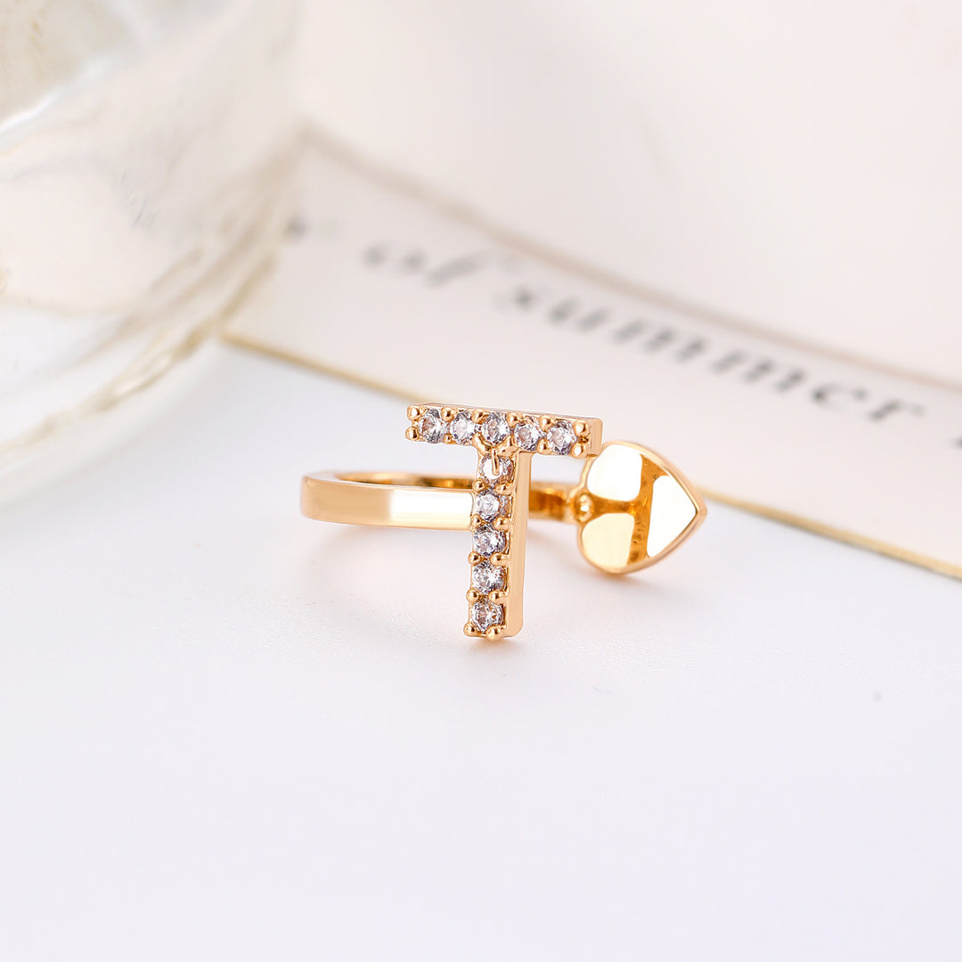 A-Z 26 Letters Paved Diamond Ear Cuffs, Adjustable Diamond Ear Cuffs For Non-Pierced Ears