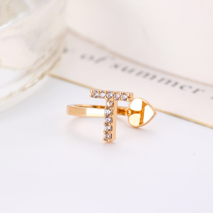 A-Z 26 Letters Paved Diamond Ear Cuffs, Adjustable Diamond Ear Cuffs For Non-Pierced Ears