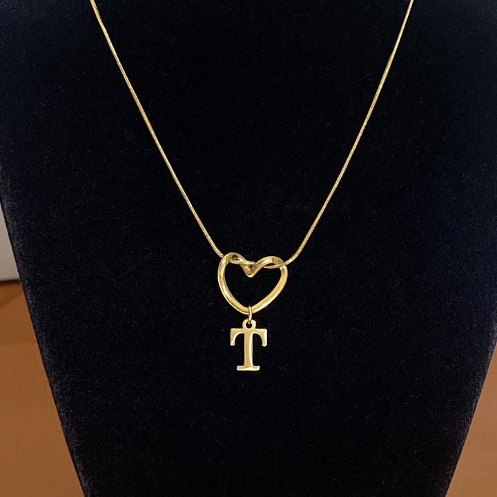 Heart & Initial Choker Set (Light Luxury Niche Personalized Necklace)