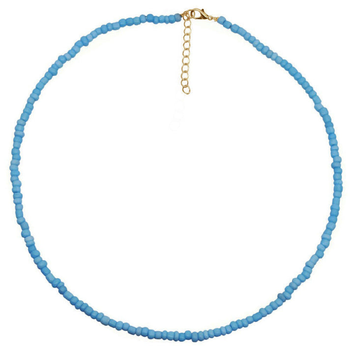 Macaron Frosted Mini Bead Choker, Multi-Color Simple Adjustable Thin Beaded Clavicle Necklace