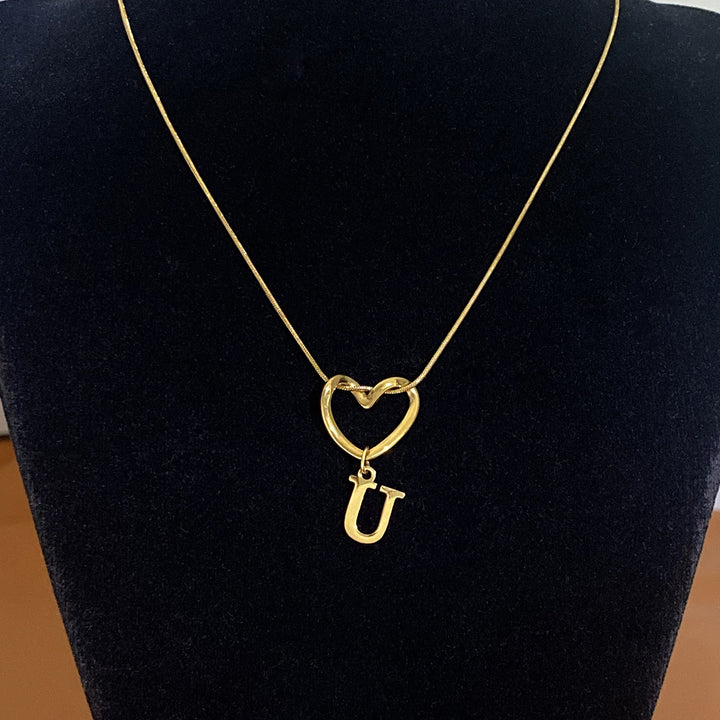 Heart & Initial Choker Set (Light Luxury Niche Personalized Necklace)