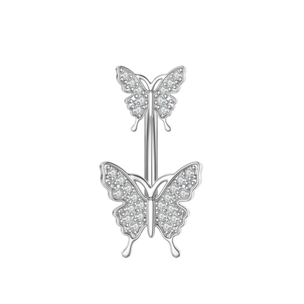 S925 Silver Diamond Pendant Belly Button Ring (Sweet-Cool Luxury Multi-Style)