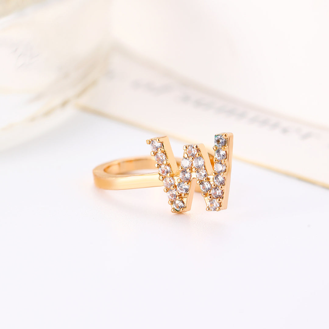 A-Z 26 Letters Paved Diamond Ear Cuffs, Adjustable Diamond Ear Cuffs For Non-Pierced Ears