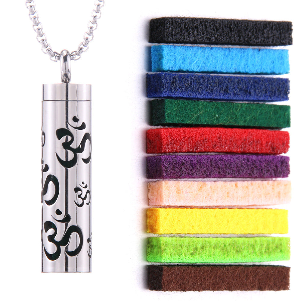 Cylindrical Hollow Aromatherapy Necklace Set (Light Luxury Niche Fragrance Necklace)