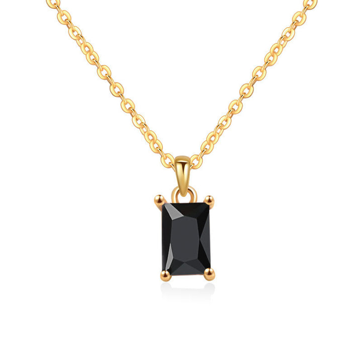 Multicolor Rectangular Diamond Pendant Necklace