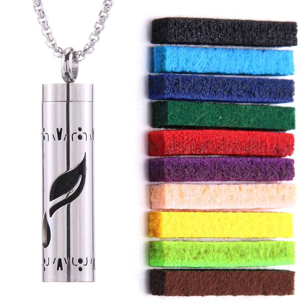 Cylindrical Hollow Aromatherapy Necklace Set (Light Luxury Niche Fragrance Necklace)