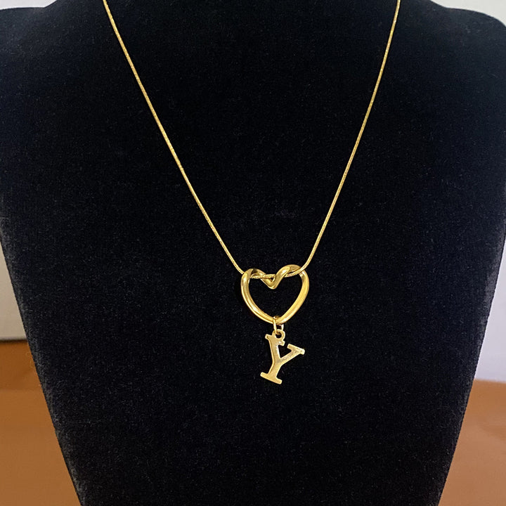 Heart & Initial Choker Set (Light Luxury Niche Personalized Necklace)