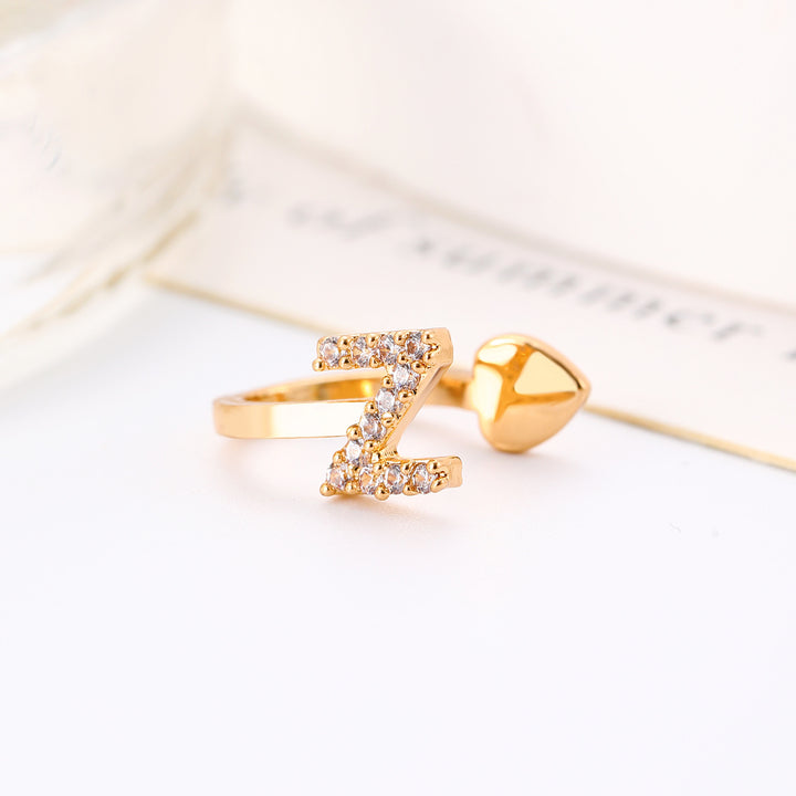 A-Z 26 Letters Paved Diamond Ear Cuffs, Adjustable Diamond Ear Cuffs For Non-Pierced Ears