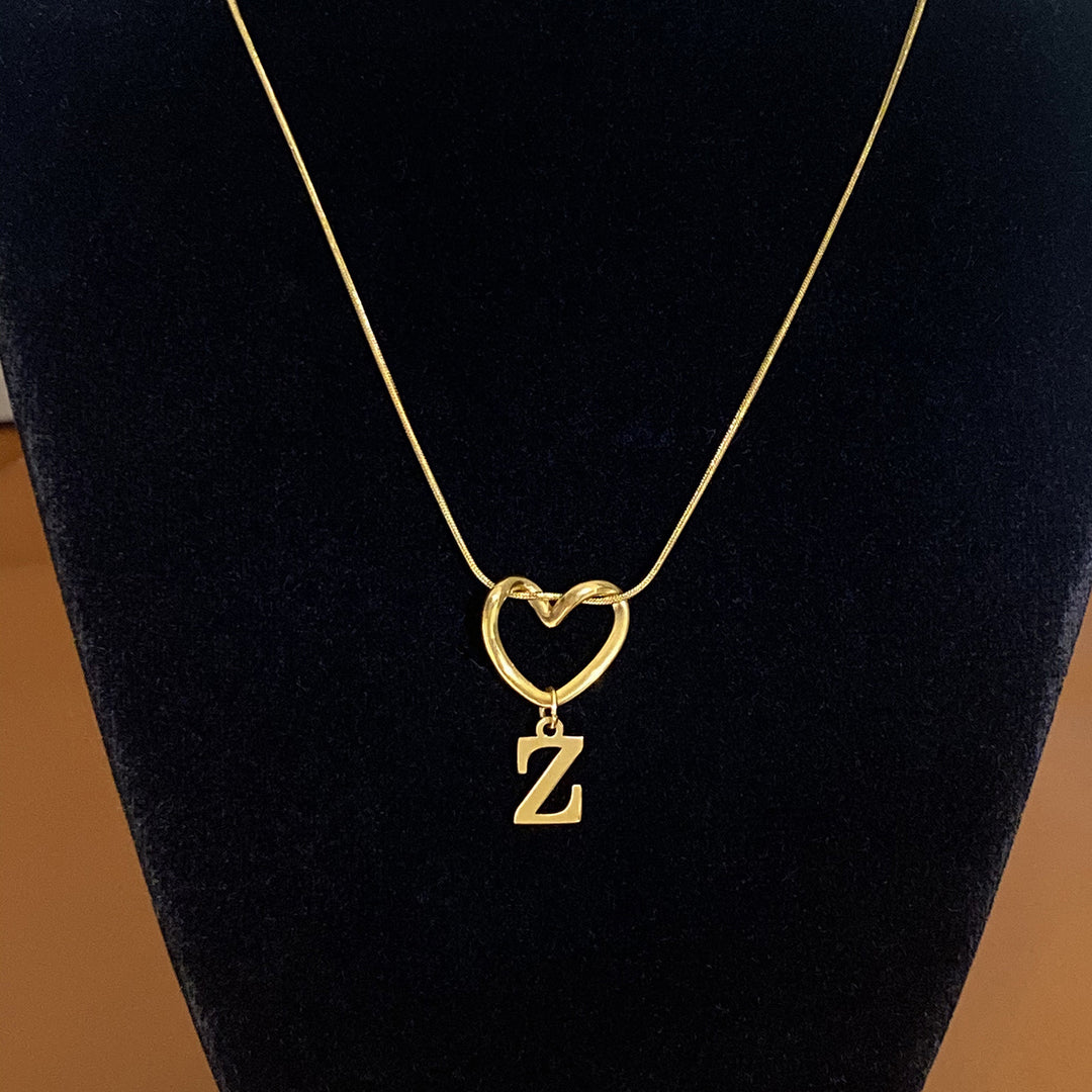 Heart & Initial Choker Set (Light Luxury Niche Personalized Necklace)
